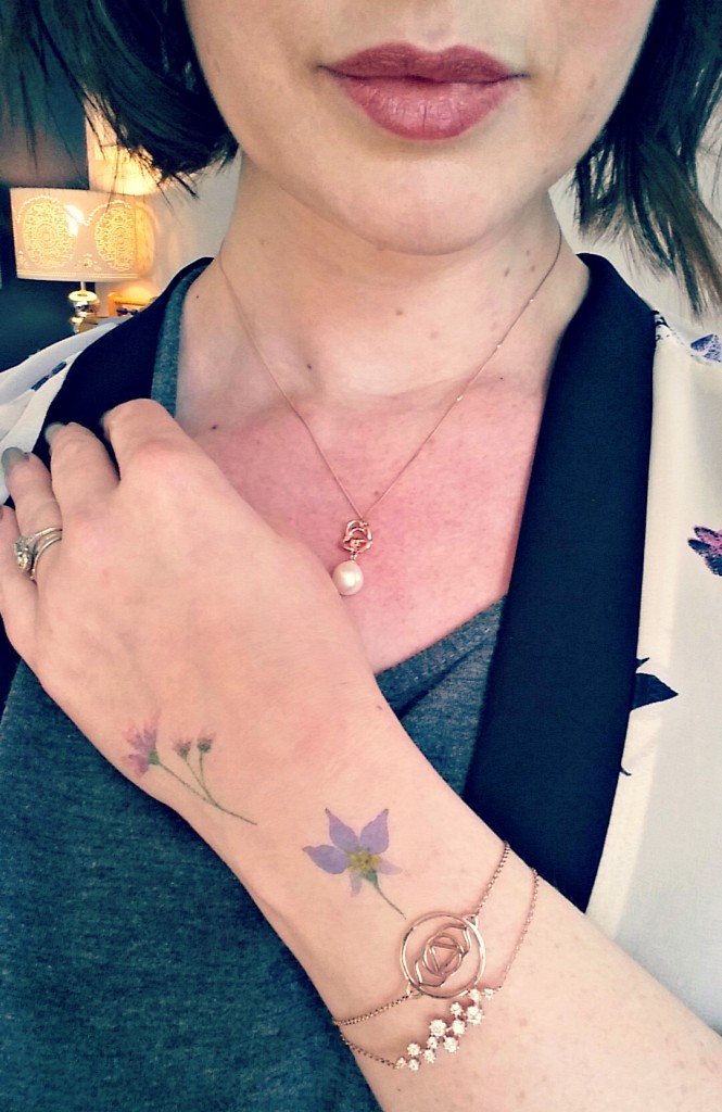 delicate jewellery and temporary tattoos